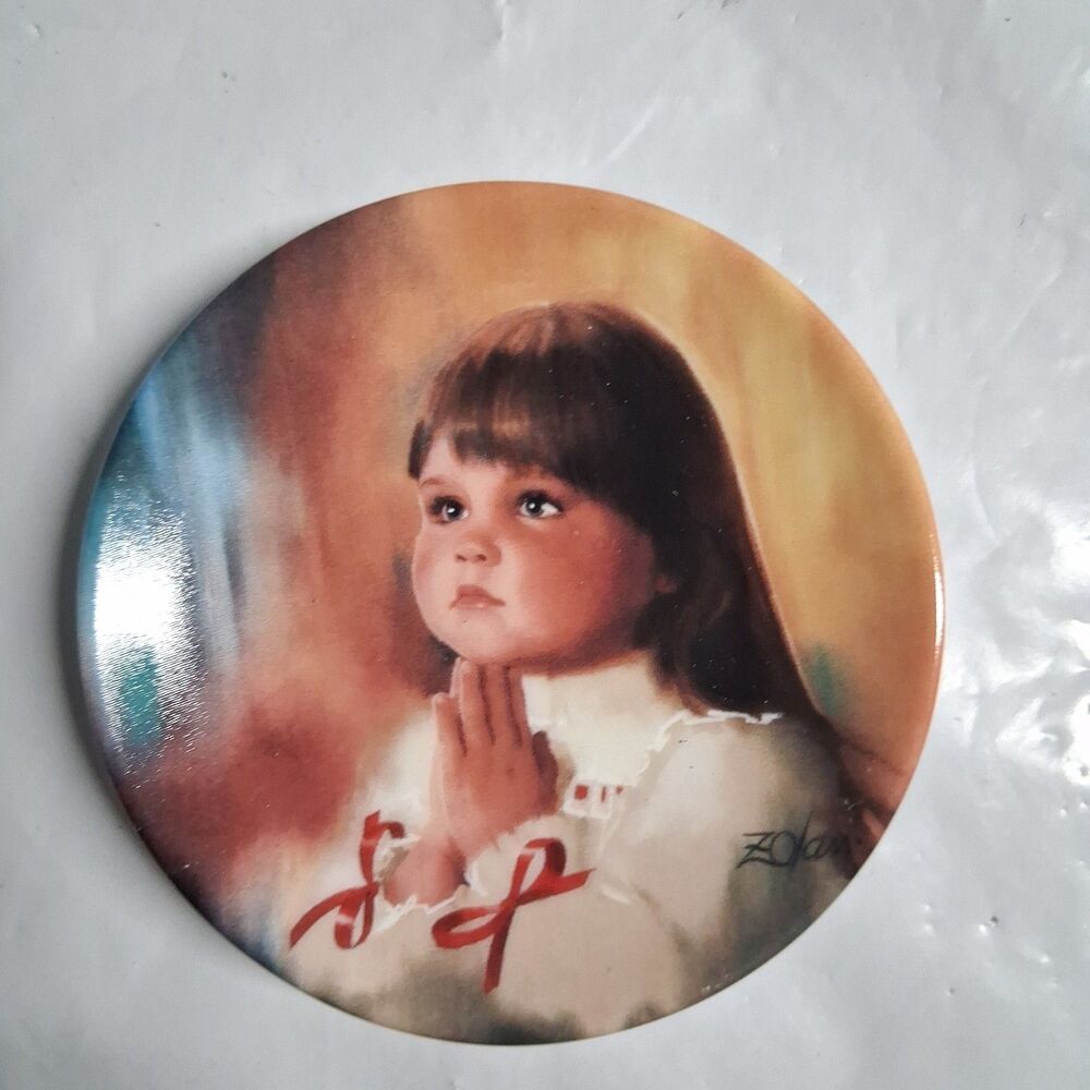 Zolan, Donald signed “A Christmas Prayer” miniature plate precious girl pray